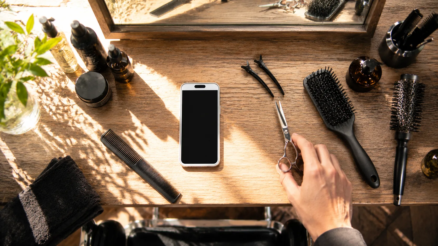 Friseurin berät eine Kundin im Salon